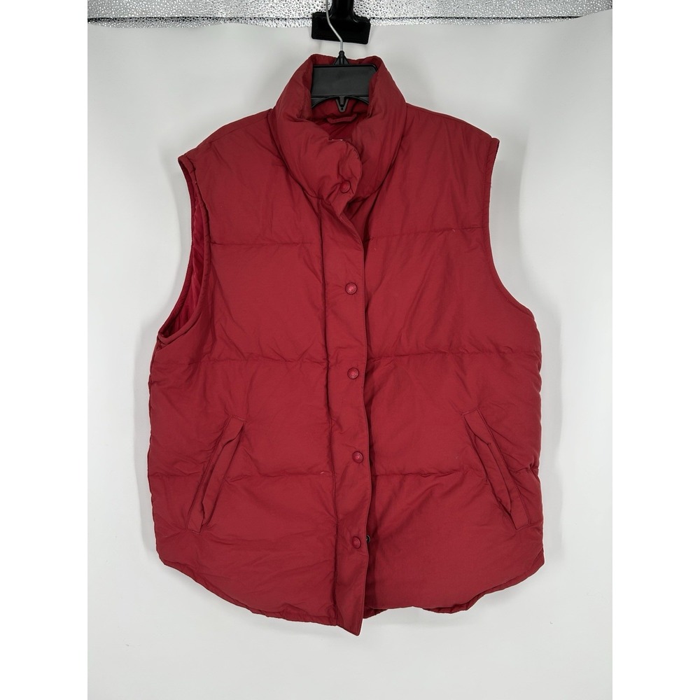 Eddie Bauer Vintage Goose Down Insulated Puffer Vest 90s‎ Red Womens Medium